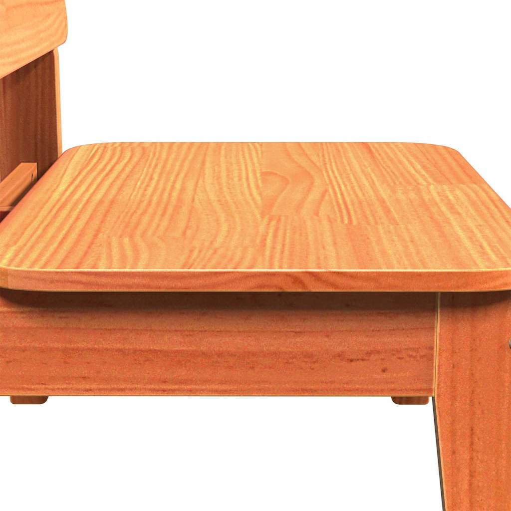 Solid Wood Pine Garden Chair, Wax Brown 60x52.5x72 cm
