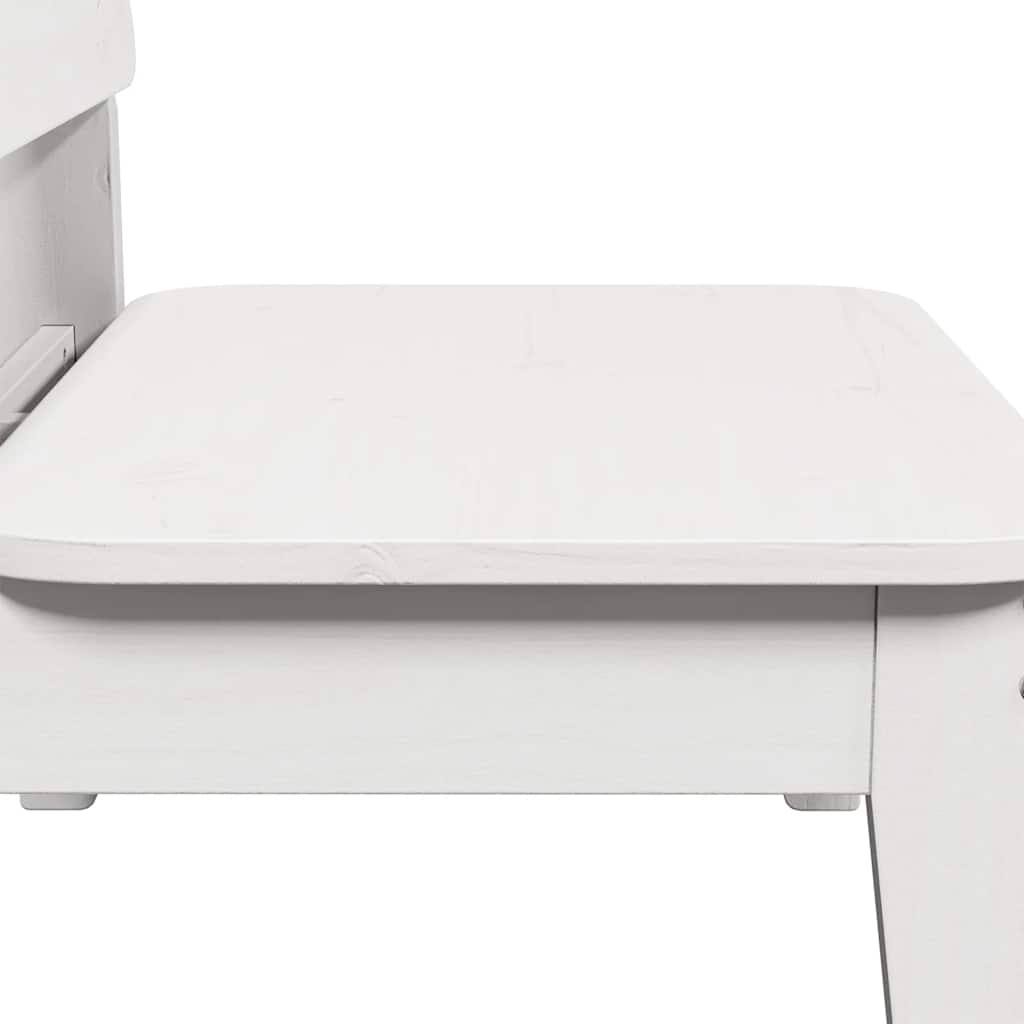 Set of 2 Solid Pine Wood Garden Chairs, White, 60x52.5x72 cm