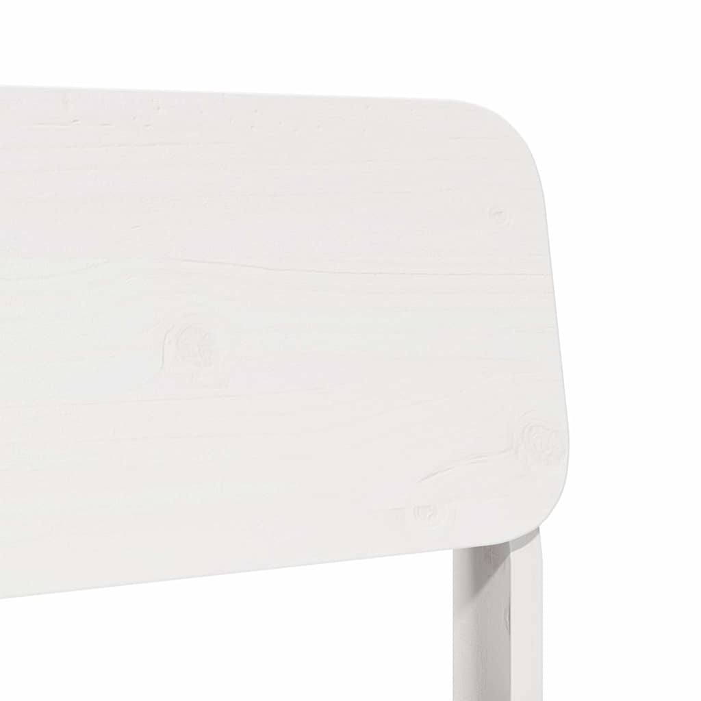 Set of 2 Solid Pine Wood Garden Chairs, White, 60x52.5x72 cm