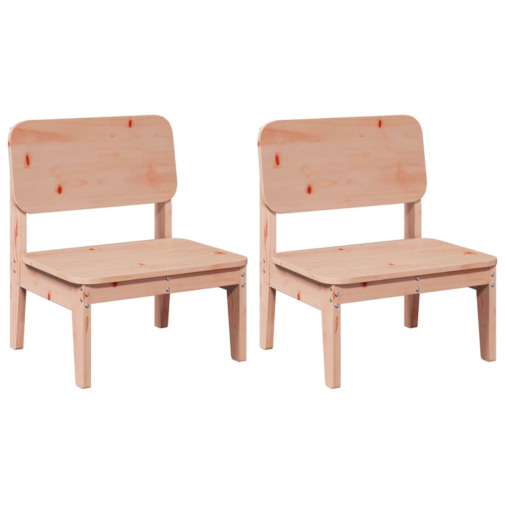 Solid Wood Douglas Garden Chairs, 2-Piece Set, 60x52.5x72 cm