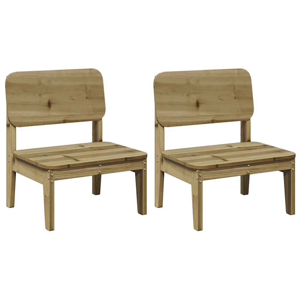 2-Piece Garden Chairs Set, Pine Wood, 60x52.5x72 cm, Impregnated