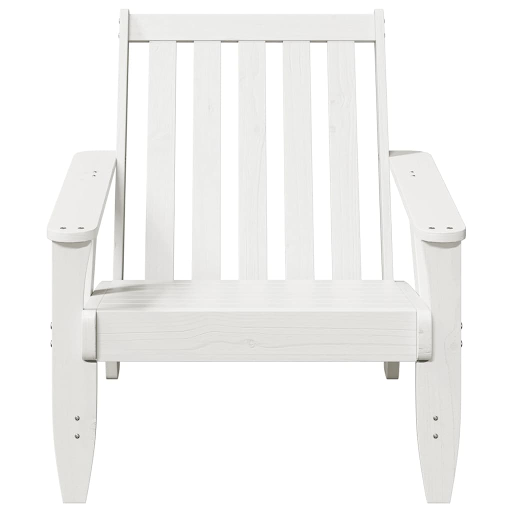 White Solid Pine Garden Adirondack Chairs Set 2 pcs (75x77x77 cm)