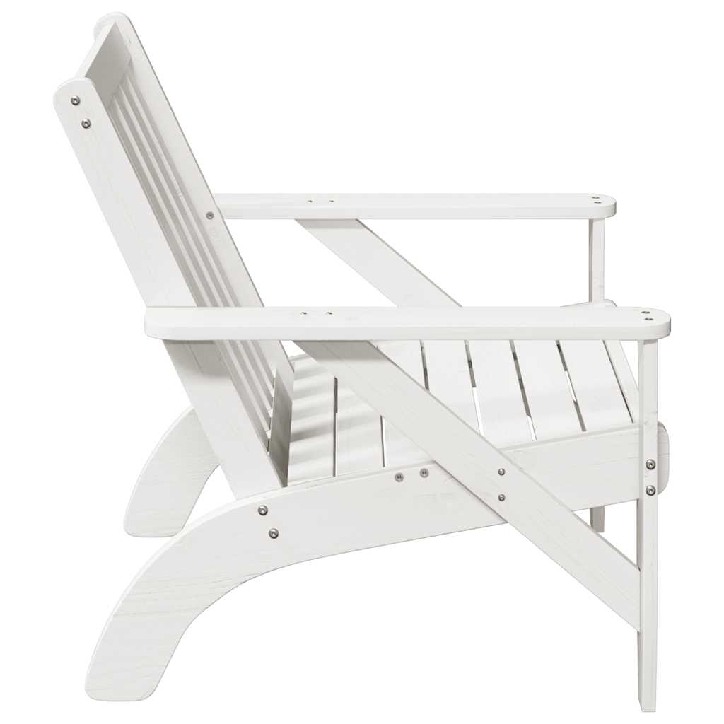 White Solid Pine Garden Adirondack Chairs Set 2 pcs (75x77x77 cm)