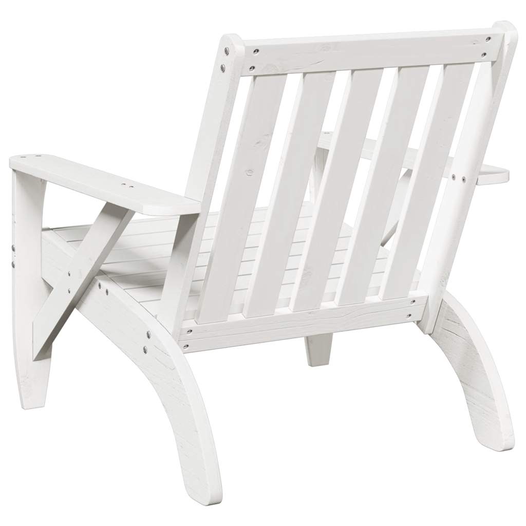 White Solid Pine Garden Adirondack Chairs Set 2 pcs (75x77x77 cm)