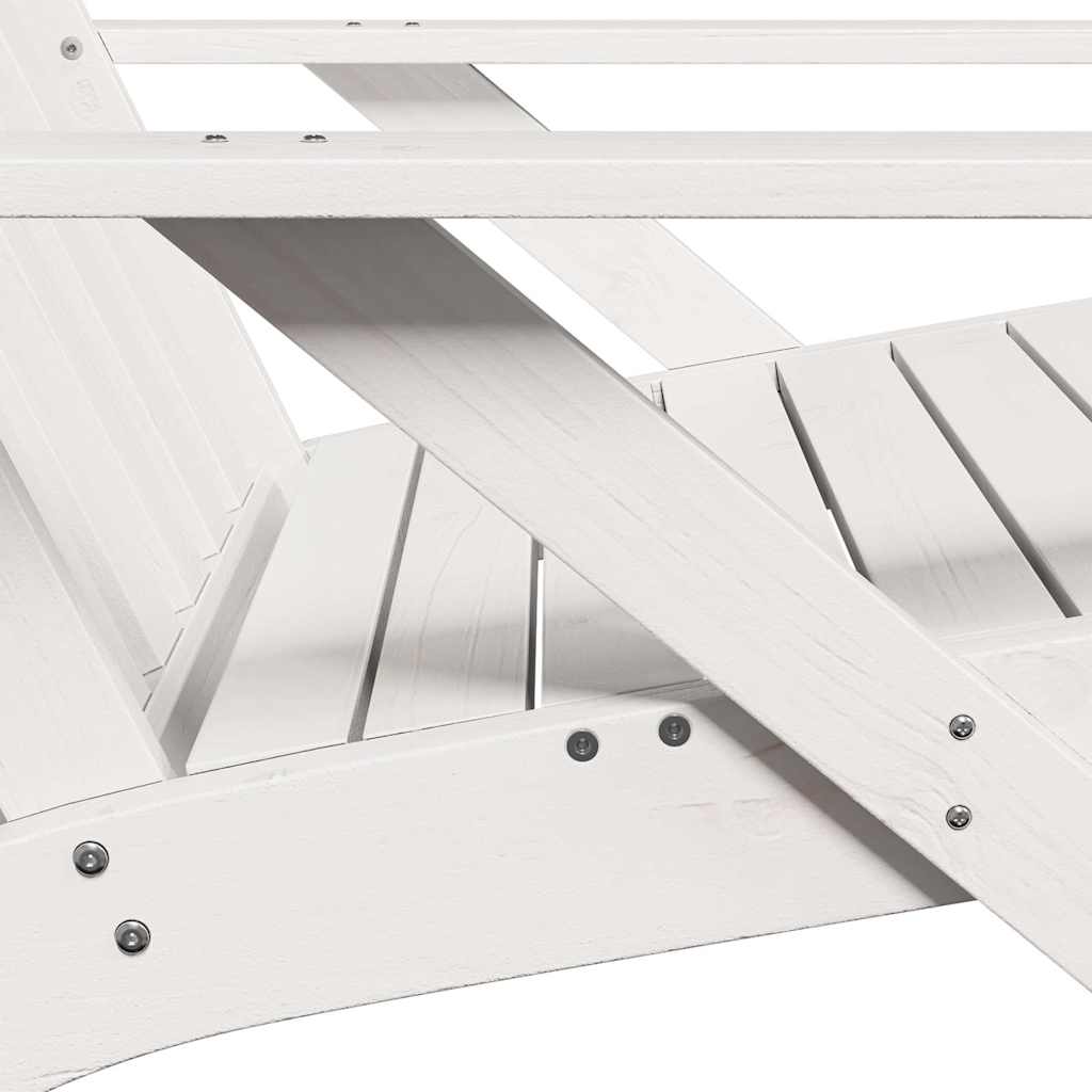 White Solid Pine Garden Adirondack Chairs Set 2 pcs (75x77x77 cm)