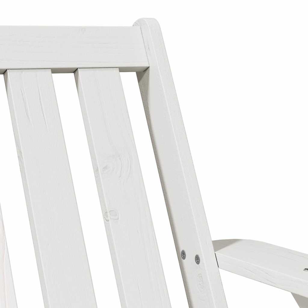 White Solid Pine Garden Adirondack Chairs Set 2 pcs (75x77x77 cm)