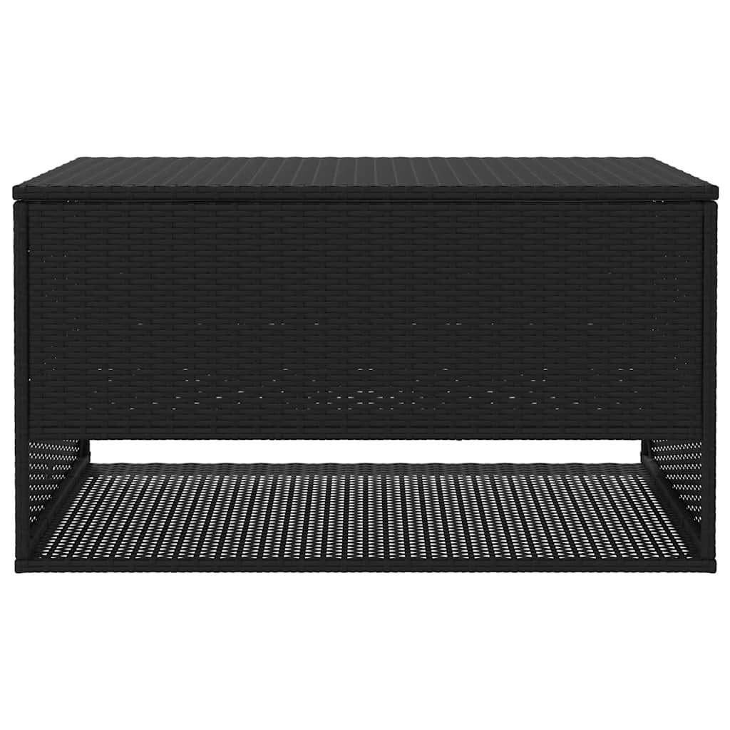 Black Poly Rattan Outdoor Cushion Box 100x55x55.5 cm