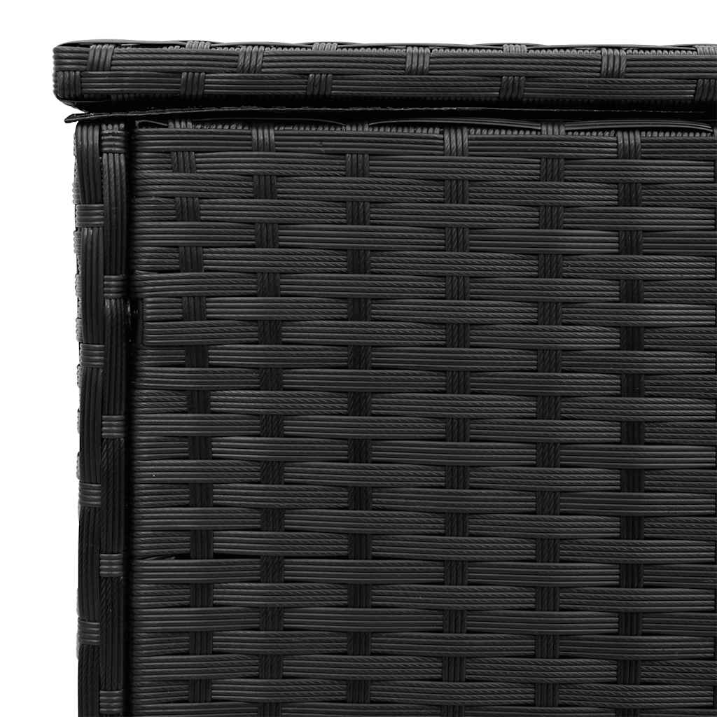Black Poly Rattan Outdoor Cushion Box 100x55x55.5 cm