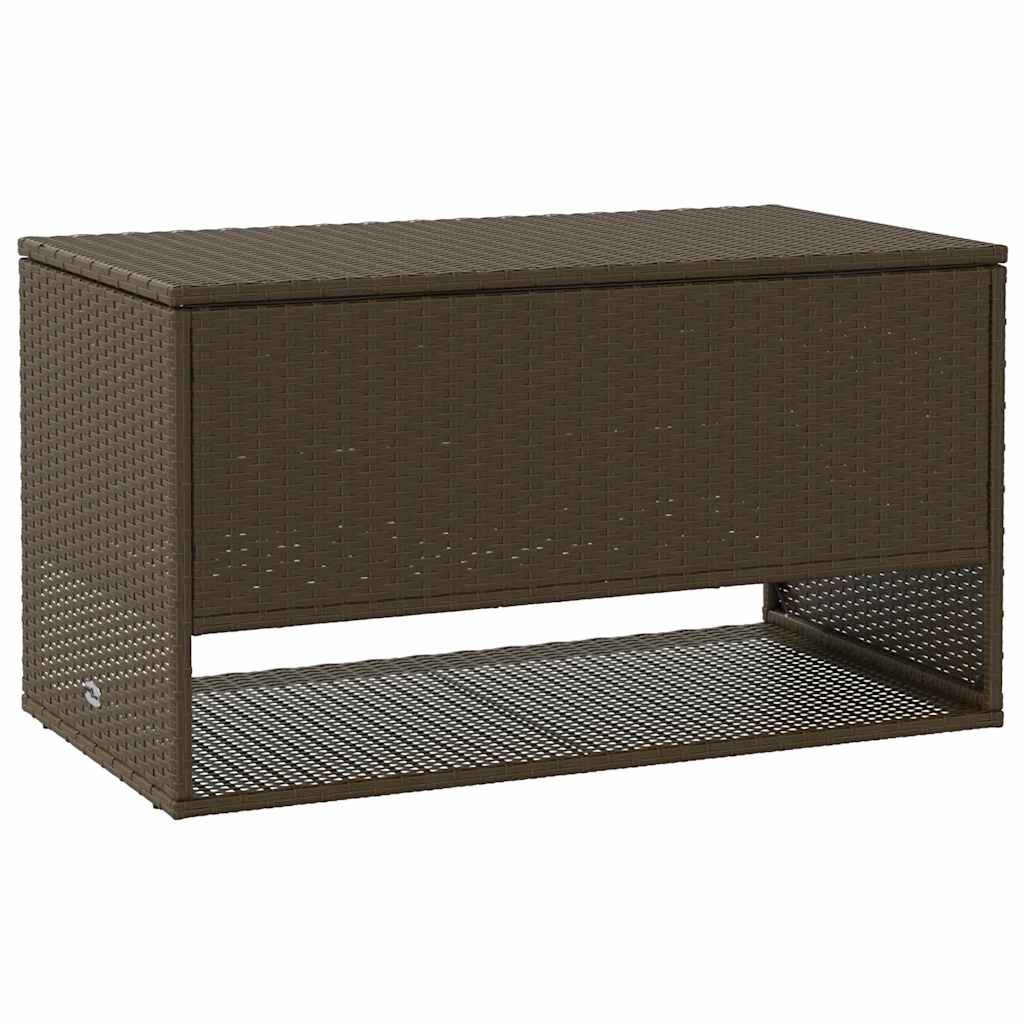 Brown Poly Rattan Outdoor Cushion Box - 100x55x55.5 cm Storage Solution