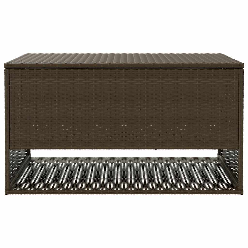 Brown Poly Rattan Outdoor Cushion Box - 100x55x55.5 cm Storage Solution