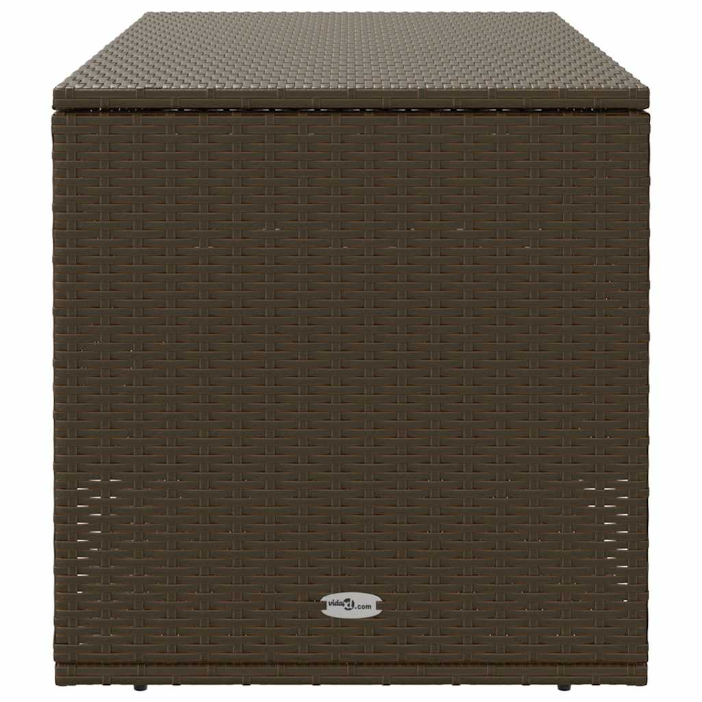 Brown Poly Rattan Outdoor Cushion Box - 100x55x55.5 cm Storage Solution