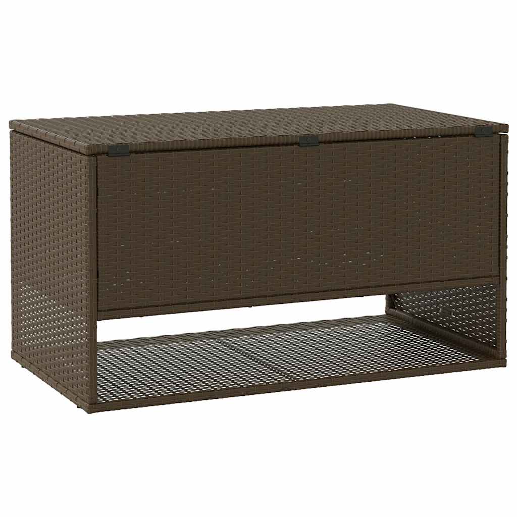 Brown Poly Rattan Outdoor Cushion Box - 100x55x55.5 cm Storage Solution