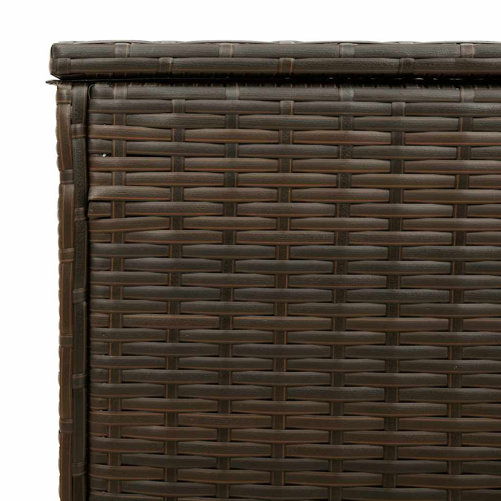 Brown Poly Rattan Outdoor Cushion Box - 100x55x55.5 cm Storage Solution