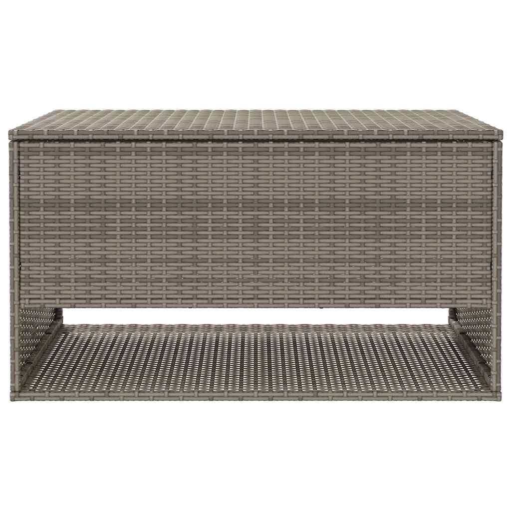 Stylish Grey Poly Rattan Outdoor Cushion Box 100x55x55.5 cm