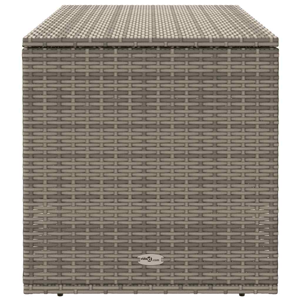 Stylish Grey Poly Rattan Outdoor Cushion Box 100x55x55.5 cm