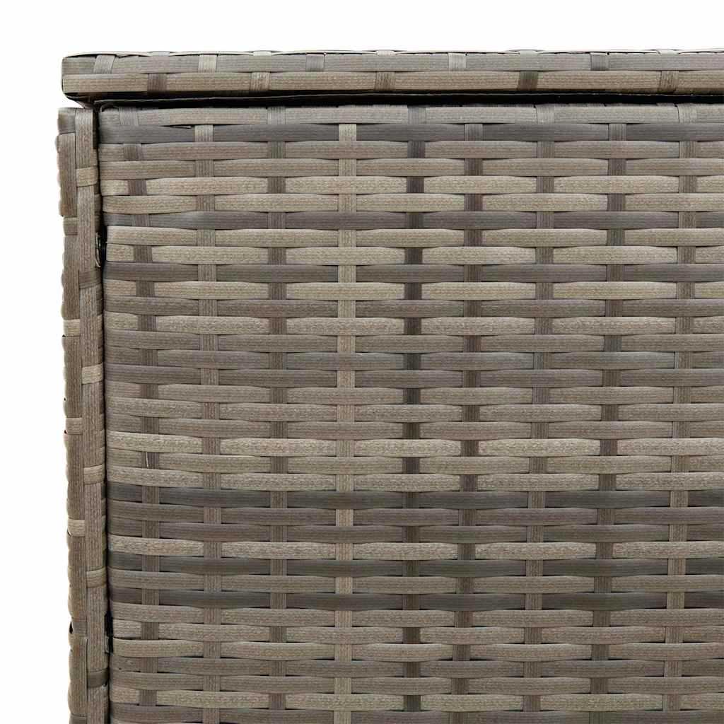 Stylish Grey Poly Rattan Outdoor Cushion Box 100x55x55.5 cm
