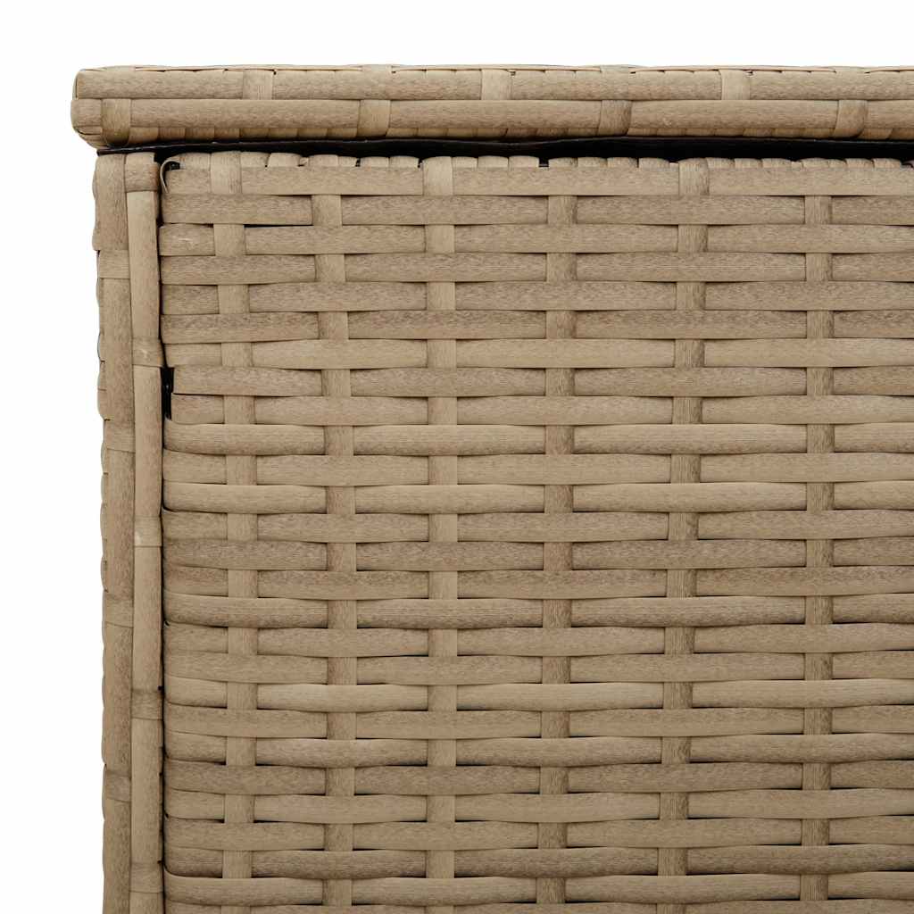 Beige Poly Rattan Outdoor Cushion Box 100x55x55.5 cm