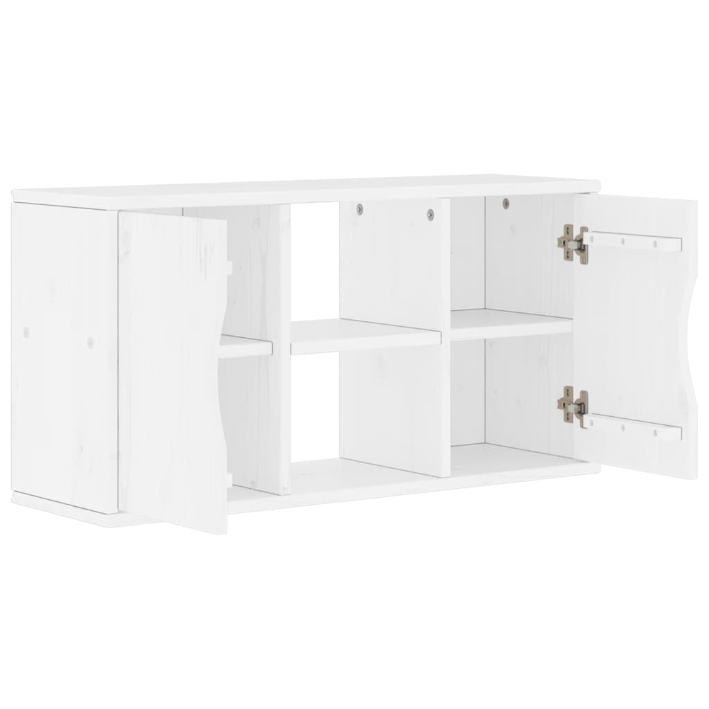 TV Cabinet ODDA White 79x24x40 cm Solid Wood Pine