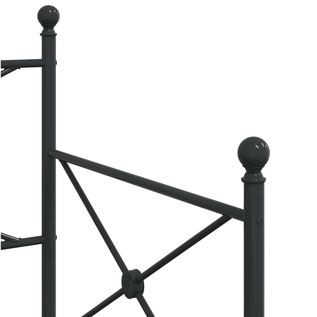 Daybed with Trundle without Mattress Black 90x190 cm Steel