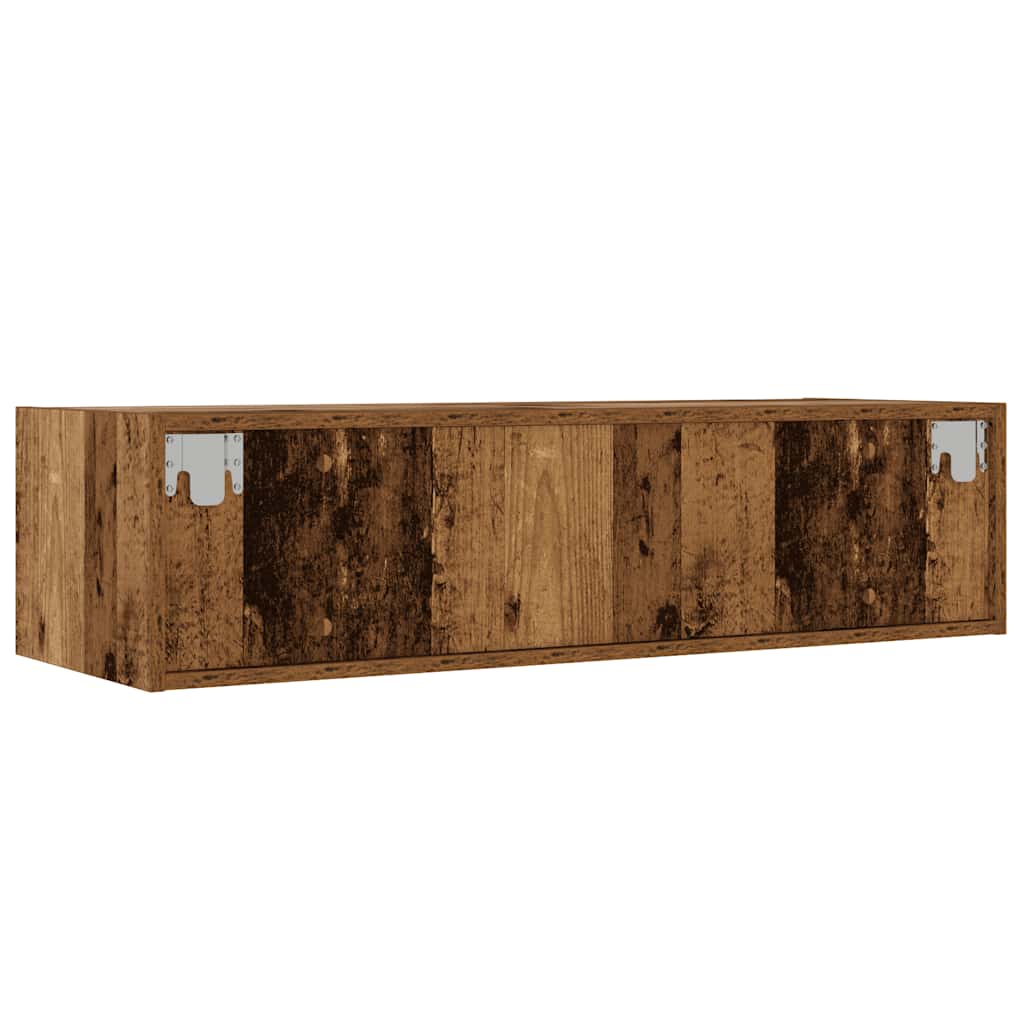 TV Cabinet with LED Lights Old Wood 100X35.5x25 cm