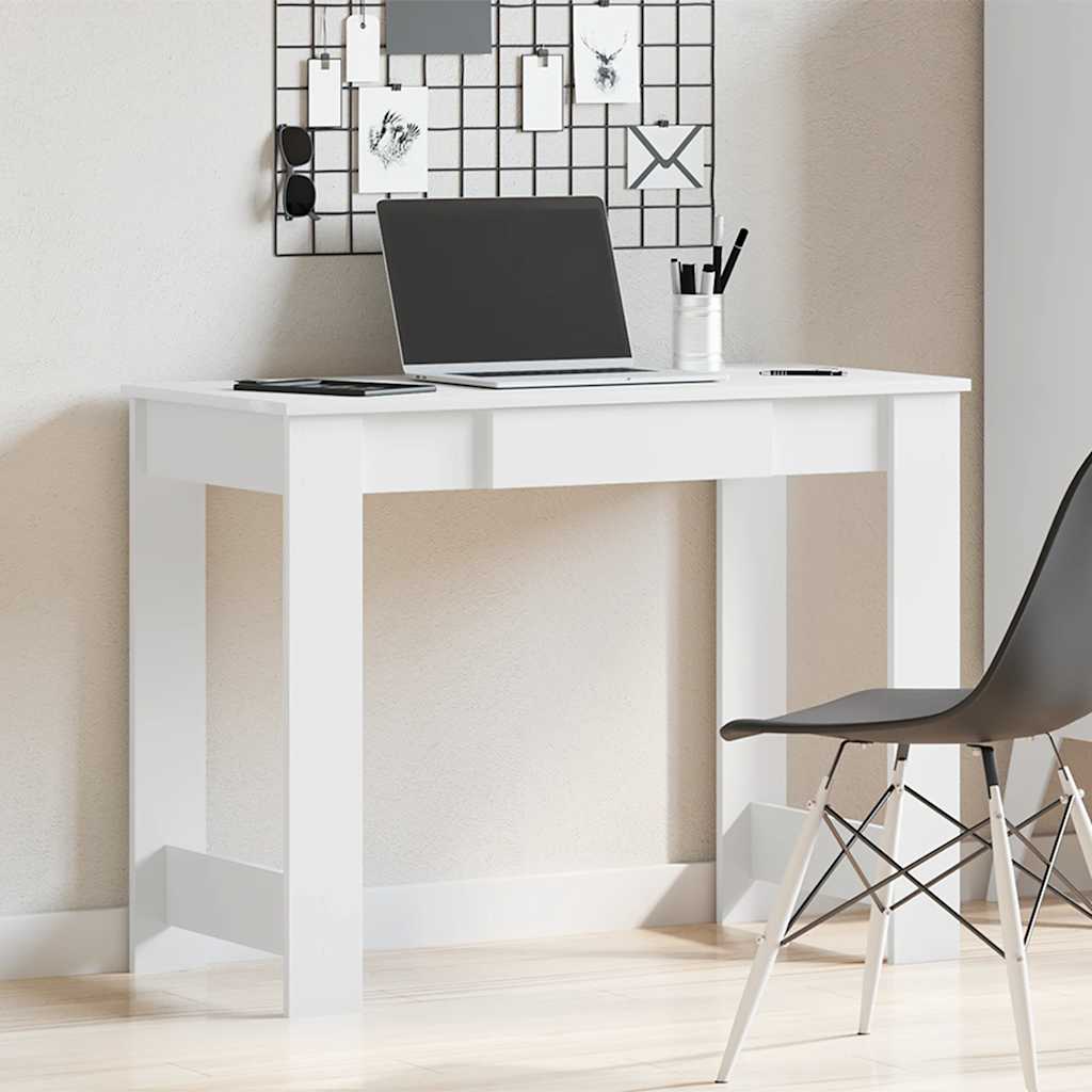Engineered Wood Desk 100x45x75 cm - Sleek White Finish