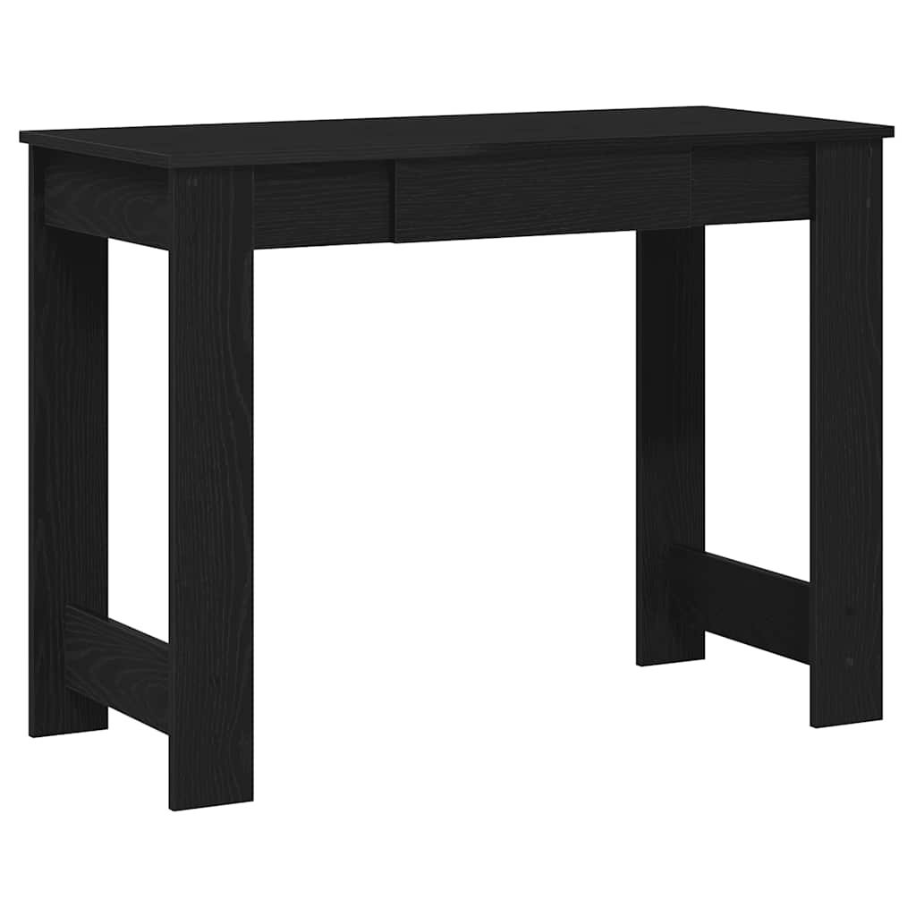 Sleek Black Engineered Wood Desk - 100x45x75 cm
