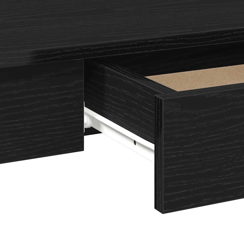 Sleek Black Engineered Wood Desk - 100x45x75 cm