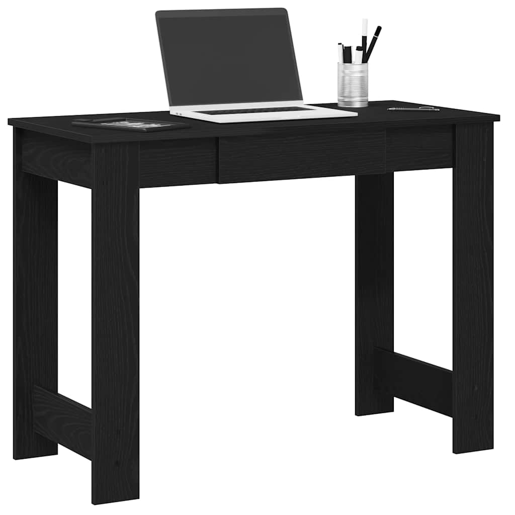 Sleek Black Engineered Wood Desk - 100x45x75 cm
