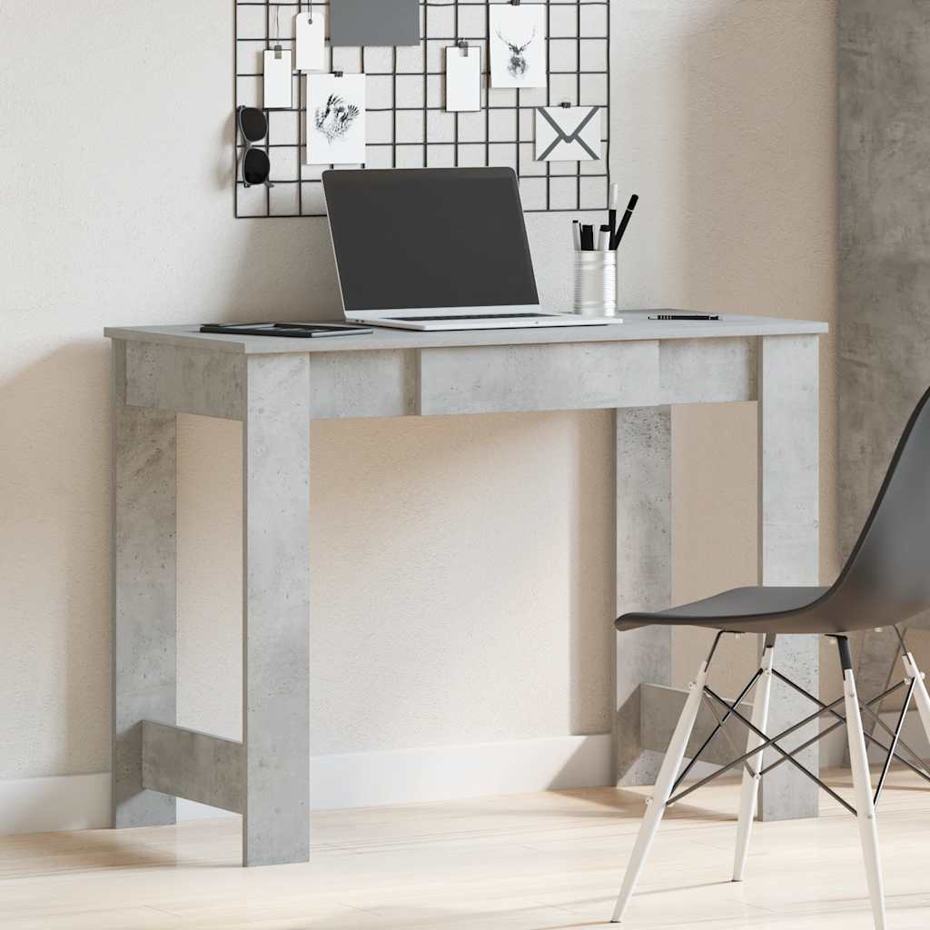Concrete Grey Desk, Engineered Wood, 100x45x75 cm