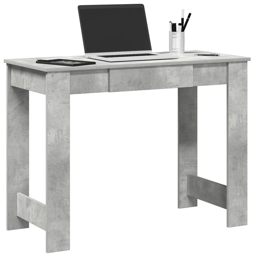 Concrete Grey Desk, Engineered Wood, 100x45x75 cm