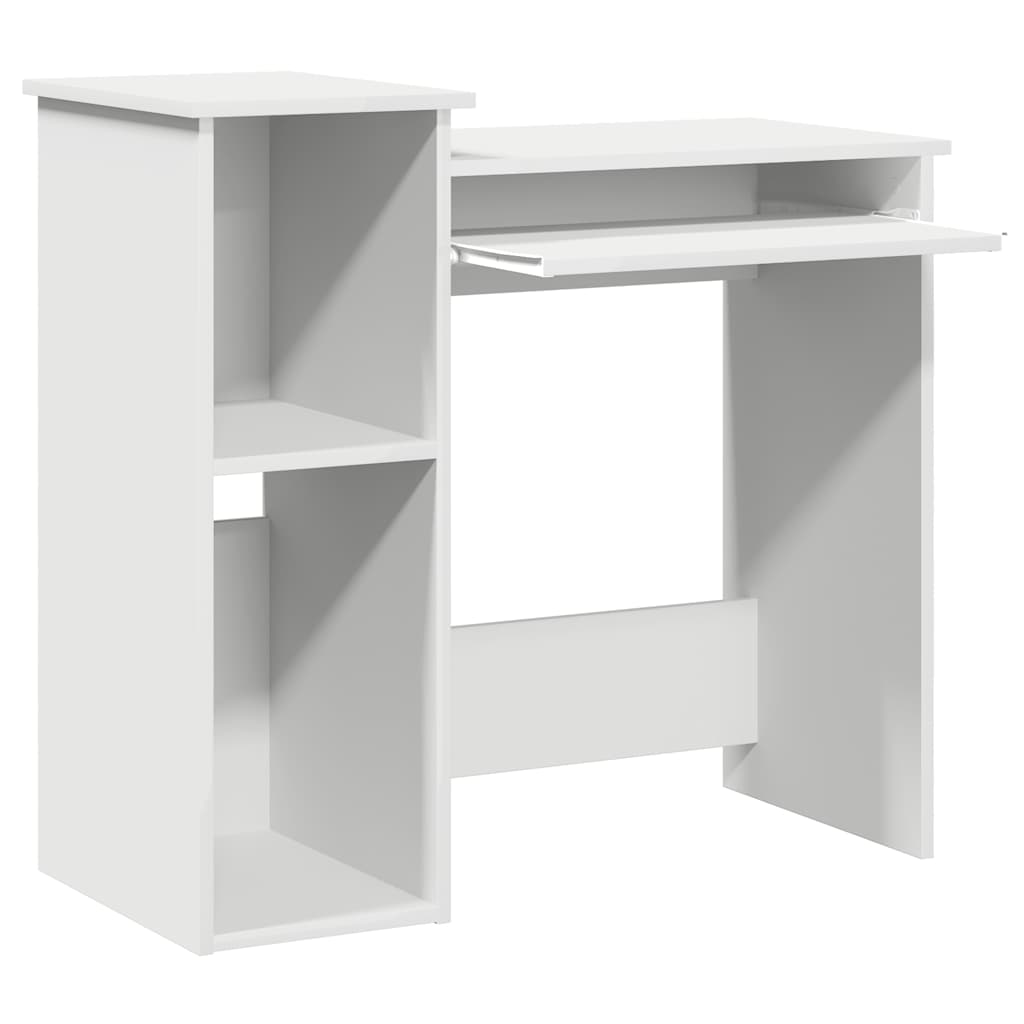 White Desk with Shelves, Engineered Wood, 84x40x78 cm