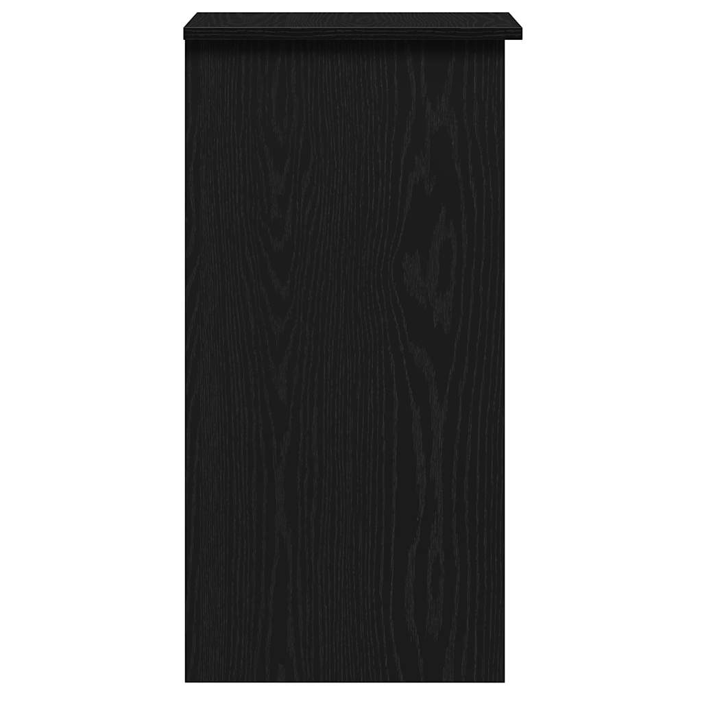 Black Engineered Wood Desk with Shelves, 84x40x78 cm