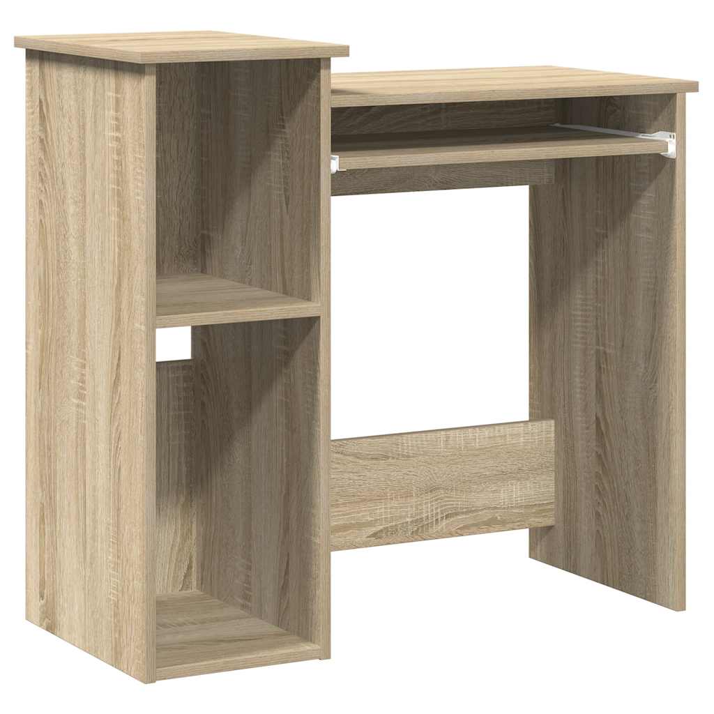 Sonoma Oak Desk with Shelves 84x40x78 cm - Engineered Wood
