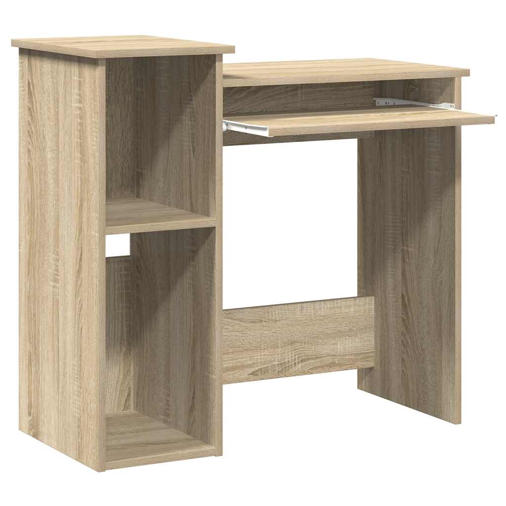Sonoma Oak Desk with Shelves 84x40x78 cm - Engineered Wood