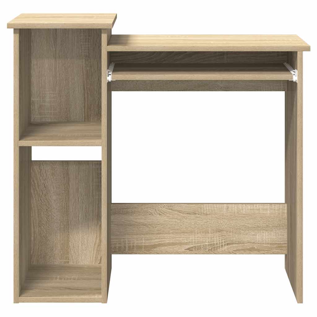 Sonoma Oak Desk with Shelves 84x40x78 cm - Engineered Wood