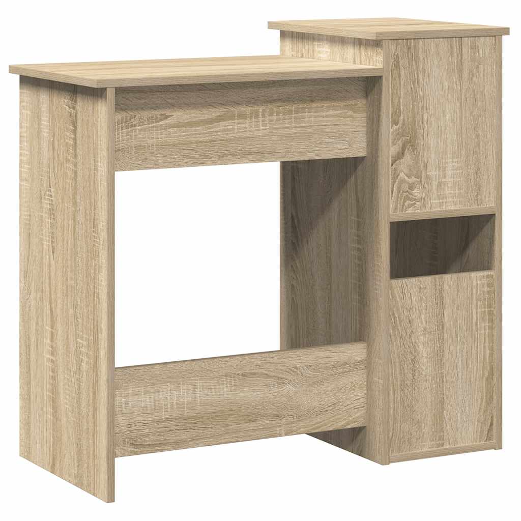 Sonoma Oak Desk with Shelves 84x40x78 cm - Engineered Wood