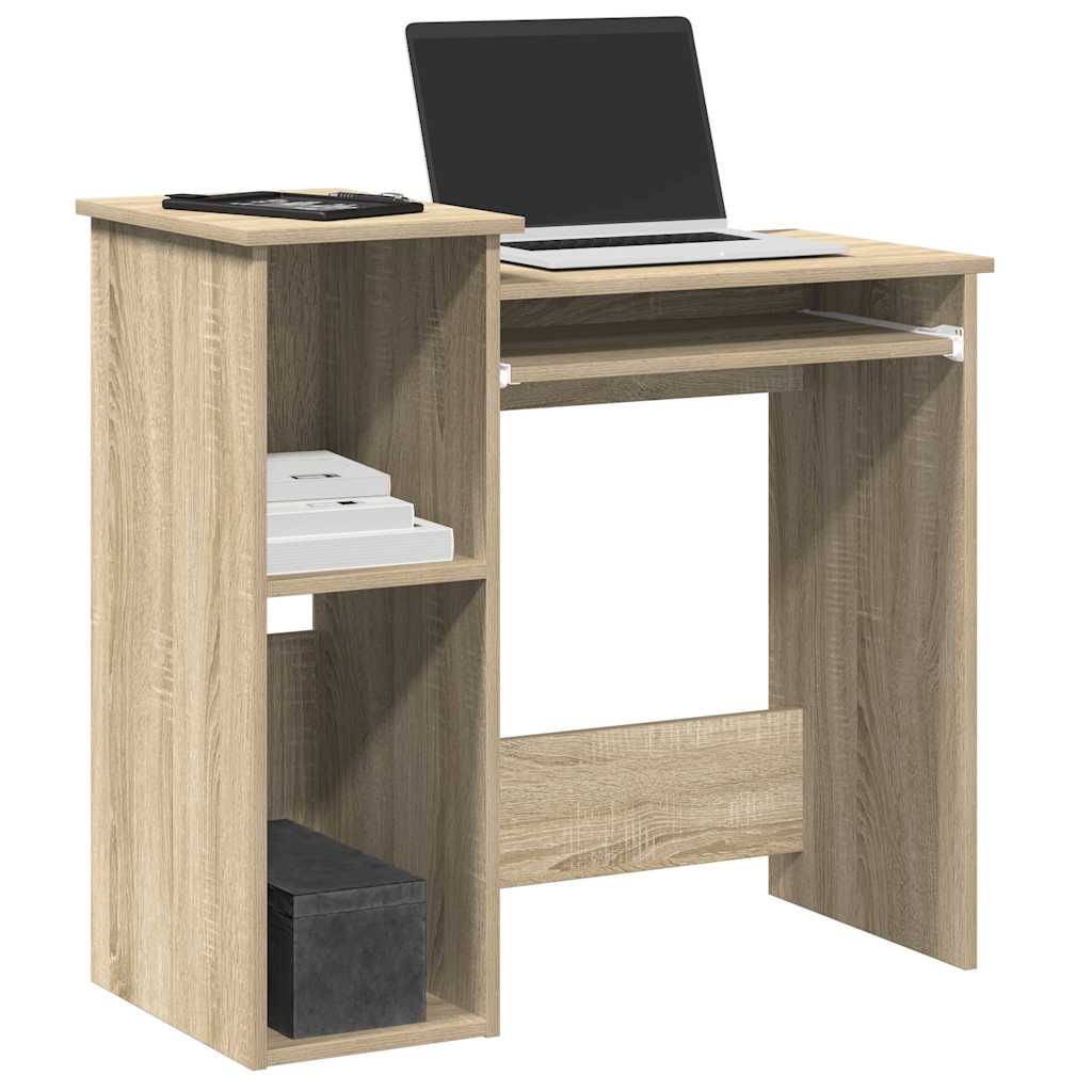 Sonoma Oak Desk with Shelves 84x40x78 cm - Engineered Wood
