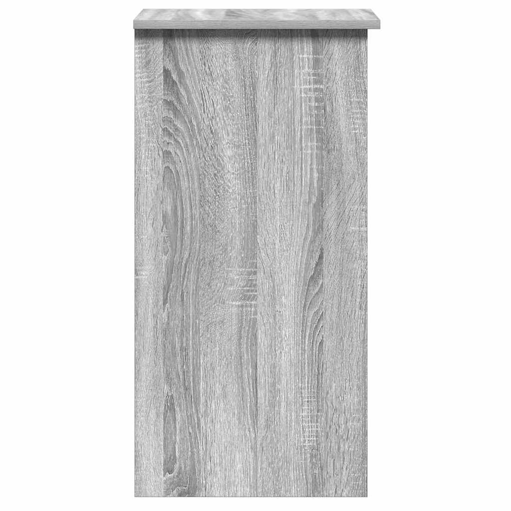 Grey Sonoma Engineered Wood Desk with Shelves - 84x40x78 cm