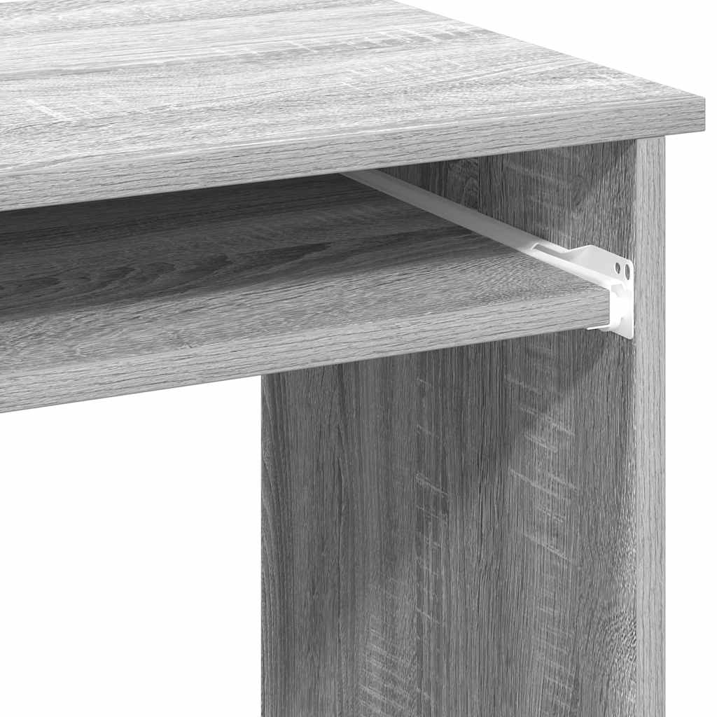 Grey Sonoma Engineered Wood Desk with Shelves - 84x40x78 cm