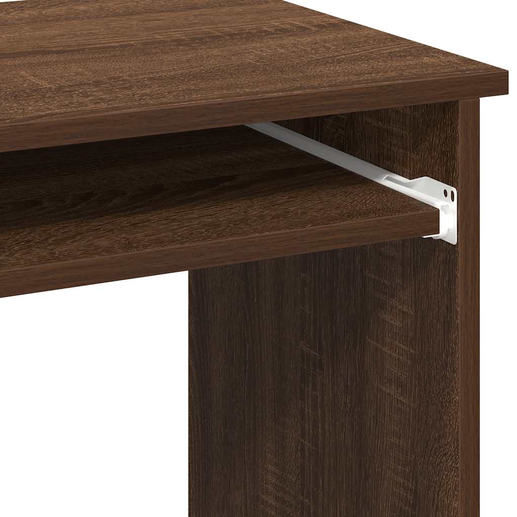 Brown Oak Engineered Wood Desk with Shelves - 84x40x78 cm
