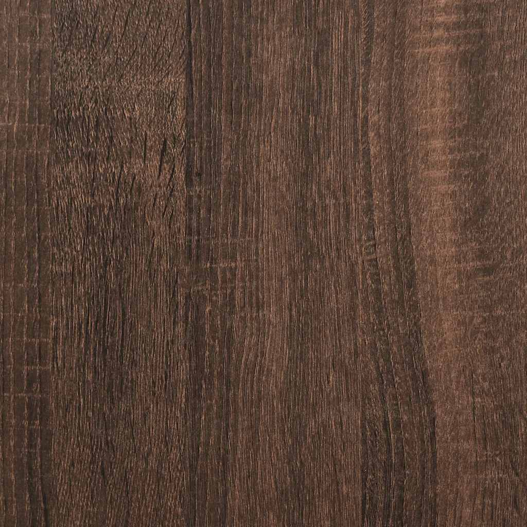 Brown Oak Engineered Wood Desk with Shelves - 84x40x78 cm