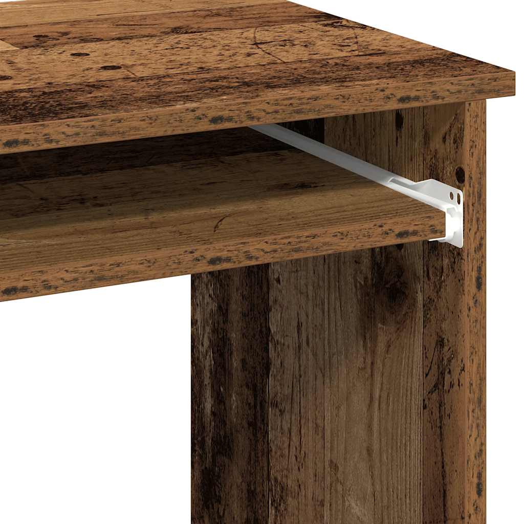 Rustic Engineered Wood Desk with Shelves - 84x40x78 cm