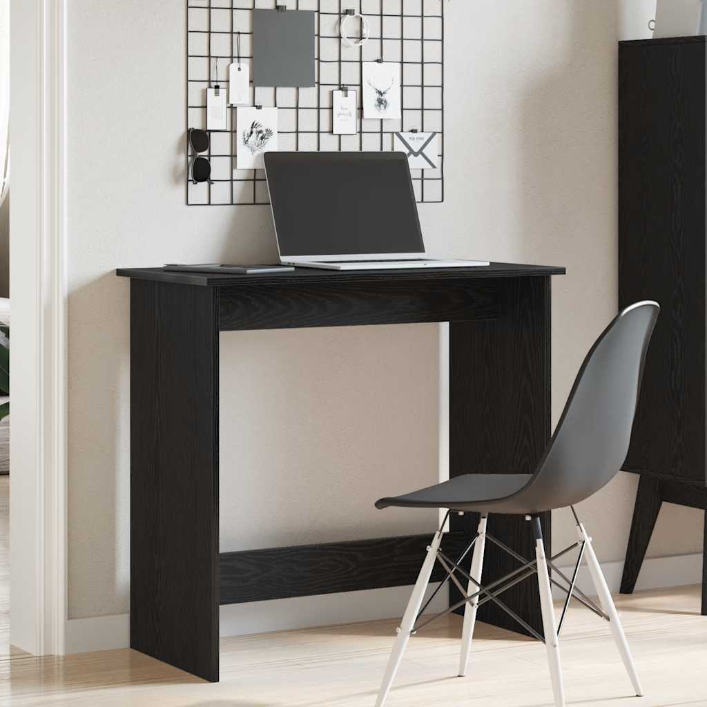 Compact Black Engineered Wood Desk 80x40x75 cm