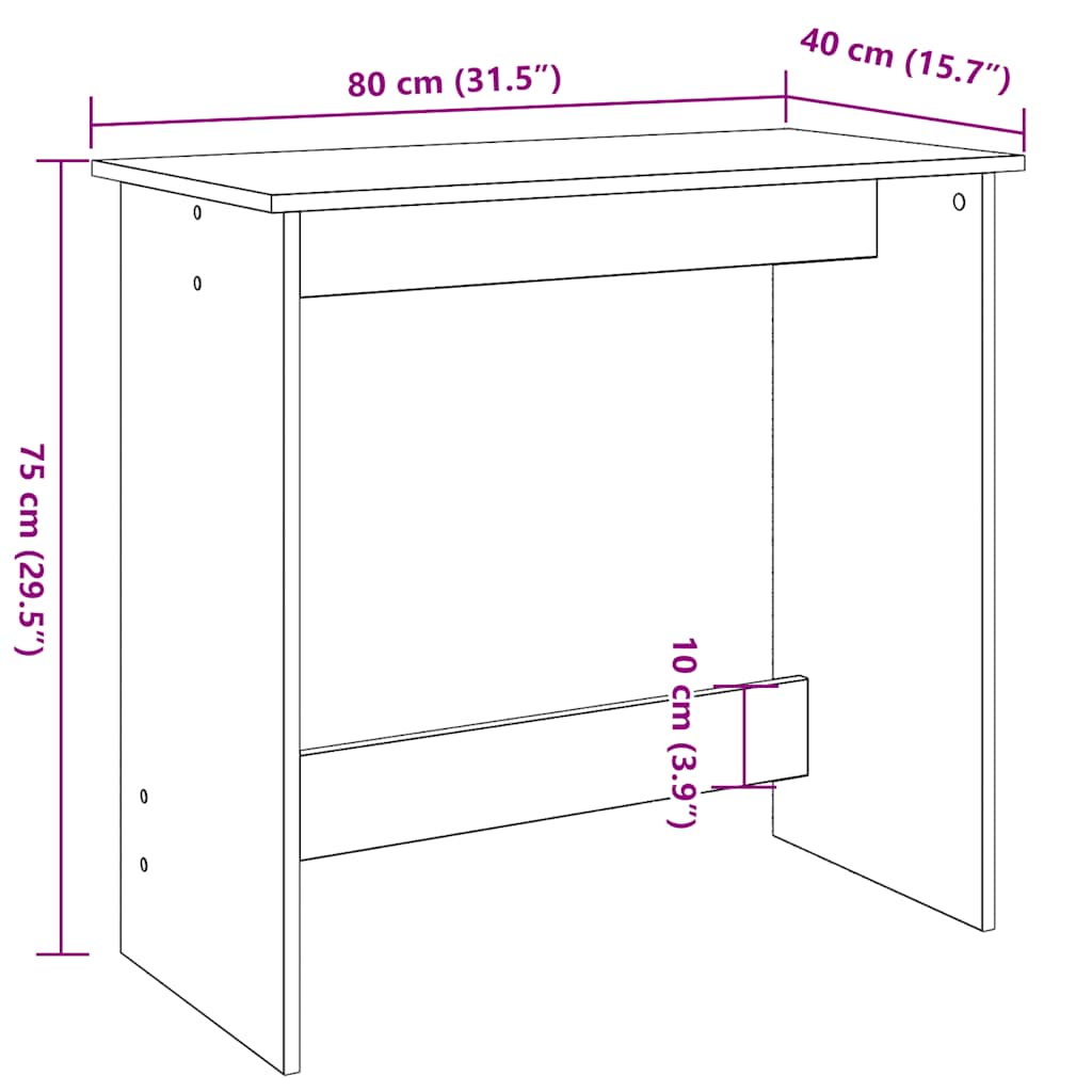 Compact Grey Sonoma Desk, Engineered Wood, 80x40x75 cm