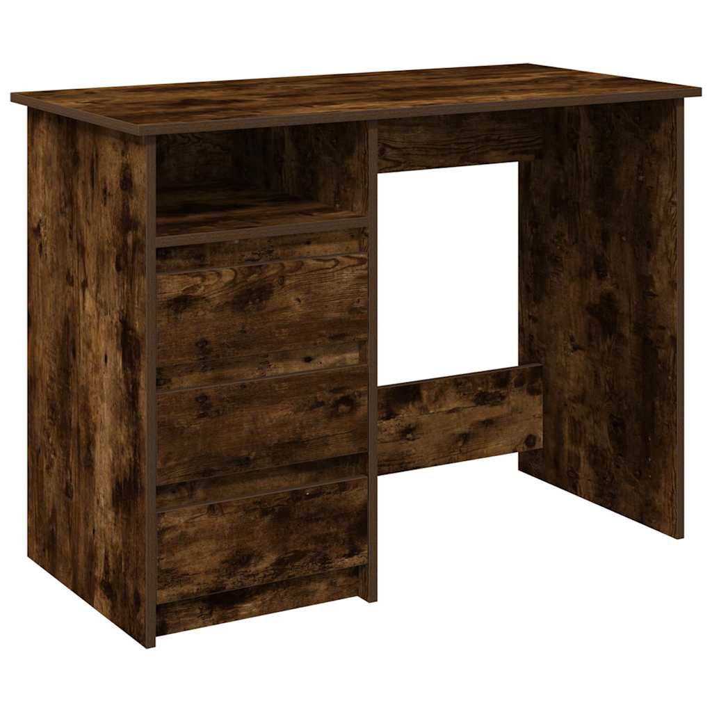 Smoked Oak Desk 102x50x75 cm - Engineered Wood Elegance