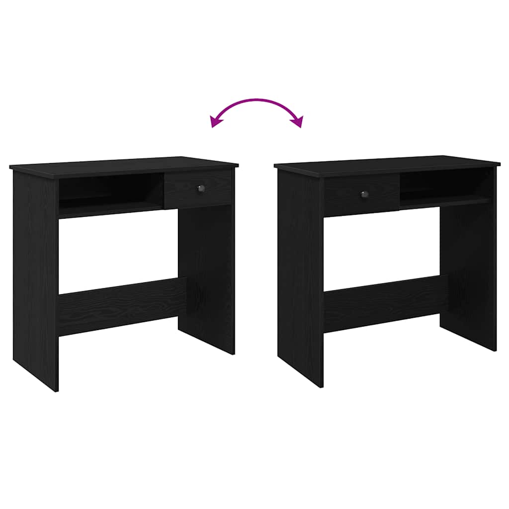 Compact Black Desk, 80x40x75 cm, Engineered Wood