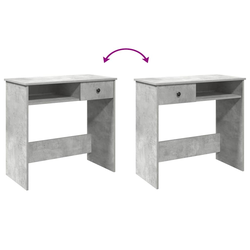Compact Desk in Concrete Grey, 80x40x75 cm, Engineered Wood