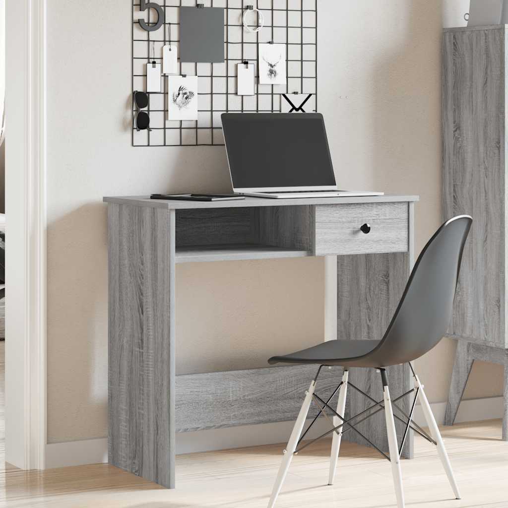 Compact Desk Grey Sonoma 80x40x75 cm - Engineered Wood Elegance