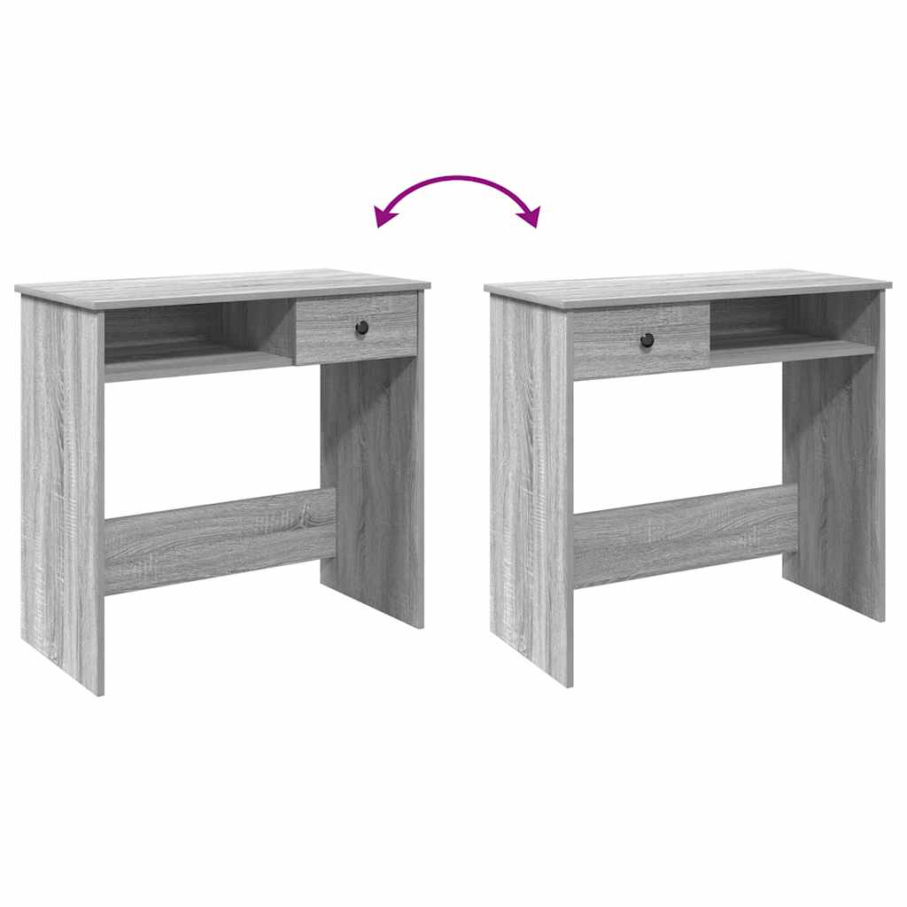 Compact Desk Grey Sonoma 80x40x75 cm - Engineered Wood Elegance