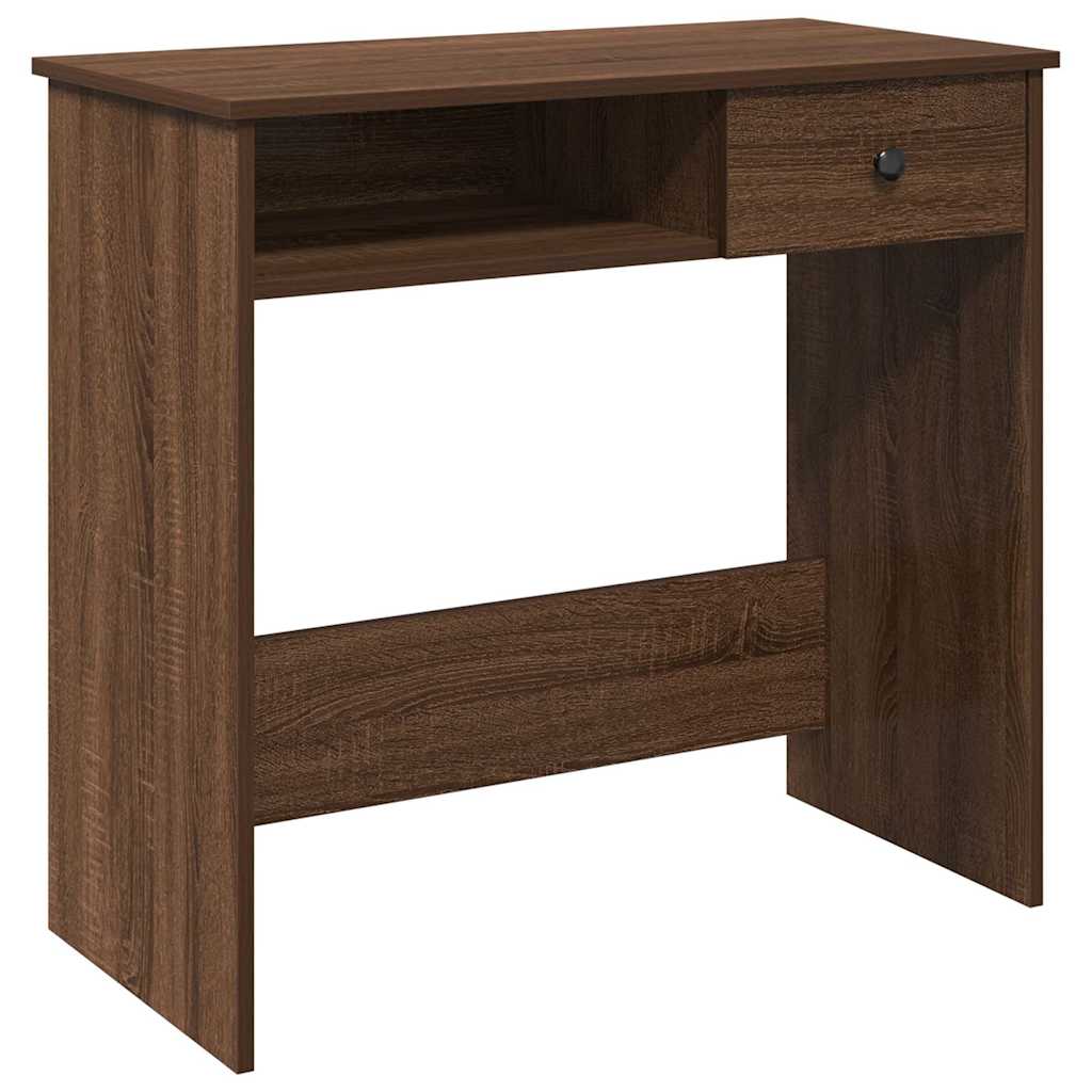 Compact Brown Oak Desk 80x40x75 cm – Engineered Wood Elegance